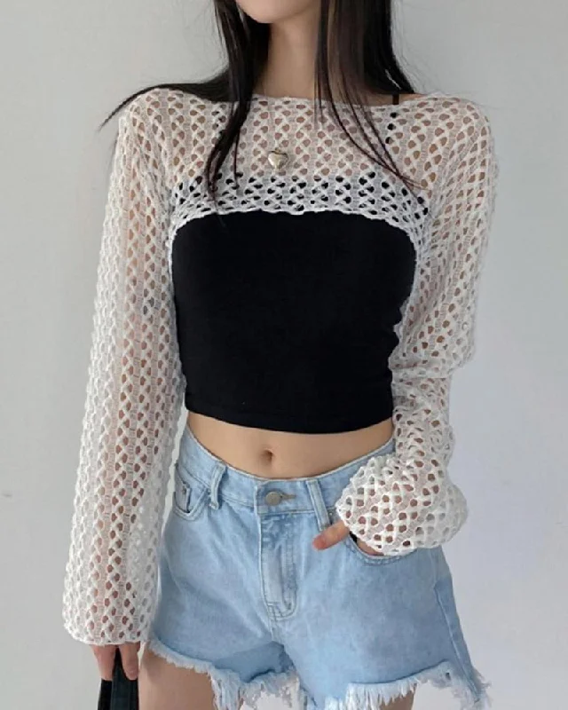 Elegant Style Twyla Fishnet Bolero
