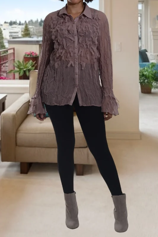Crazy Discounts, Hurry Up Brown Frill  Top