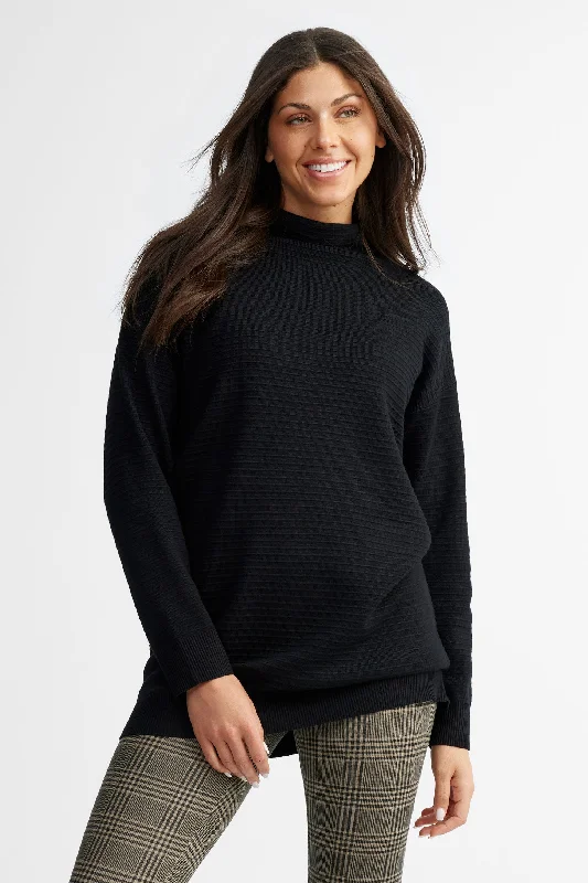 Chic & Cozy Collection Chandail col montant tricot câble - Femme