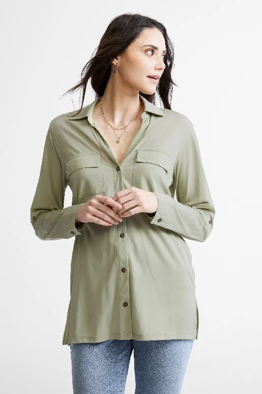 Latest Trends Chemisier manches longues à languette - Femme