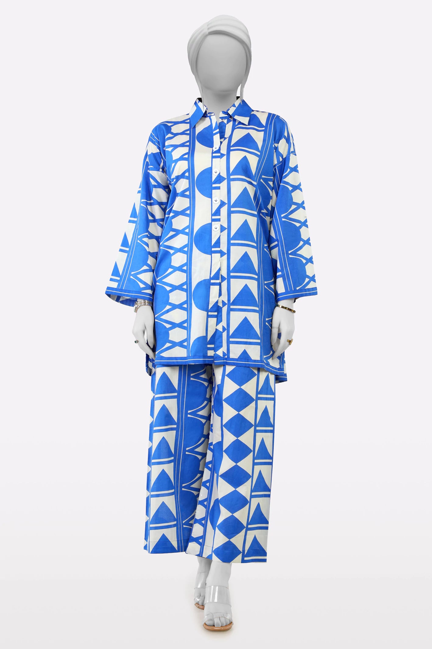 Budget Friendly Blue Printed 2PC