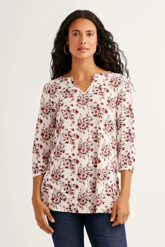 Fashionista Sale Chandail manches 3/4 imprimé en Modal - Femme
