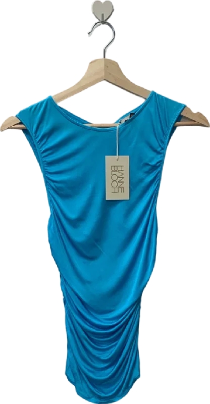 Vintage-Inspired Style Offers HANNE BLOCH Turquoise Ruched Top  SIZE M