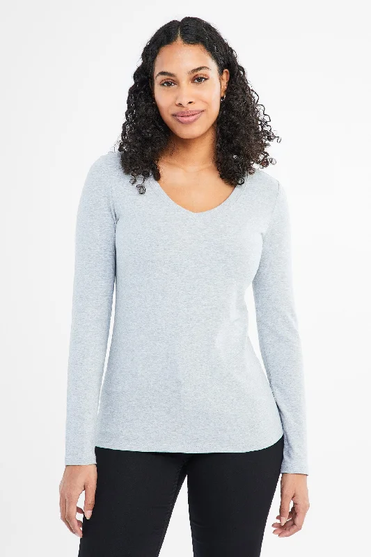 Absurdly Cheap Sale Chandail à col en V coton bio - Femme
