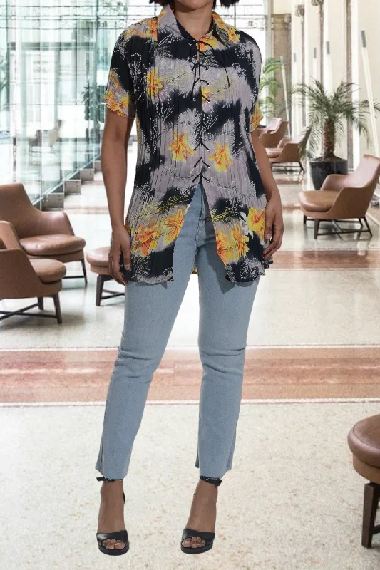 Fall Sale, Prices Drop Ladies Printed Tie Front Top
