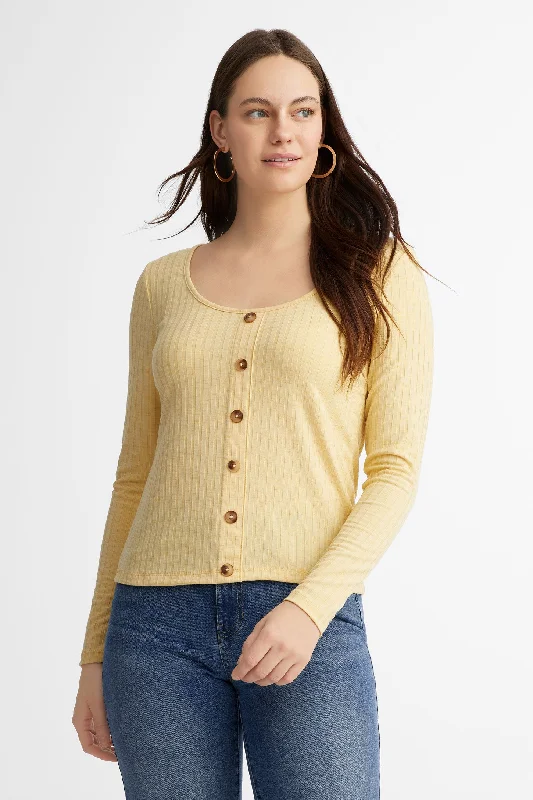 Gift Ideas Chandail manches longues côtelé en coton - Femme