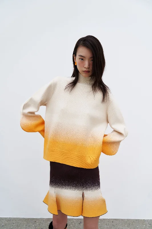 Limited Time Special Offer LIKO GRADIENT PRINT MOCKNECK WITH WAVY SLEEVES