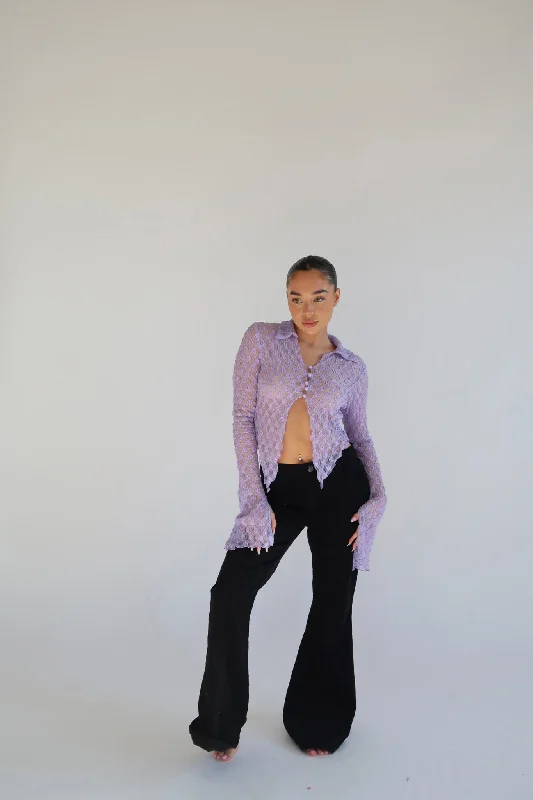 Ends Soon Lilac Lace Open Front Top