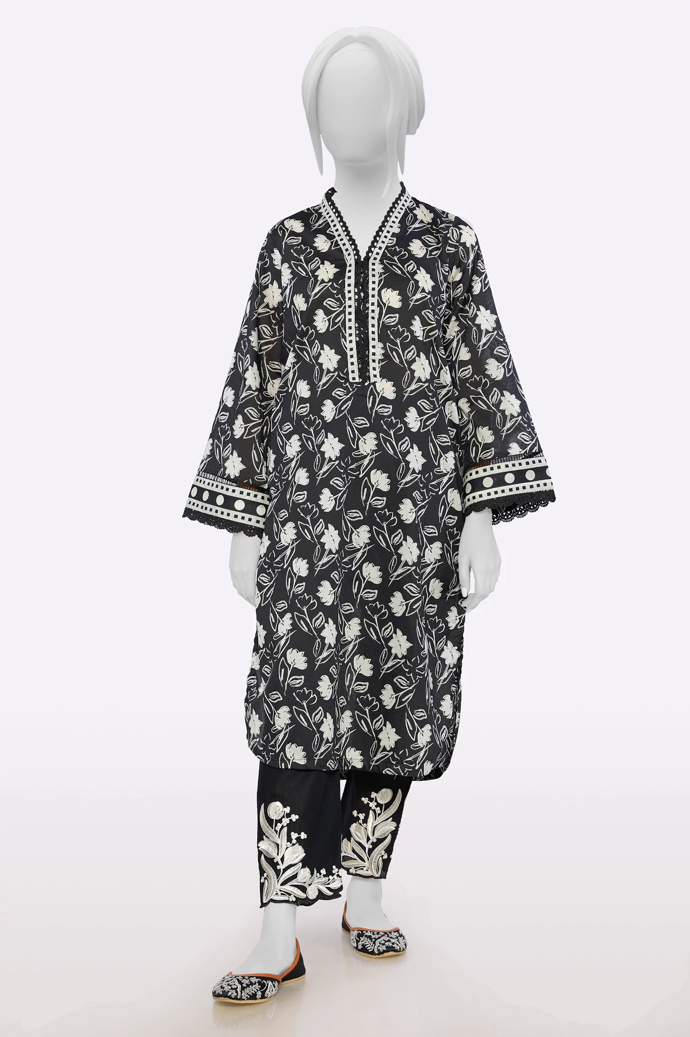 Contemporary Chic Promotions Black Printed Kurti