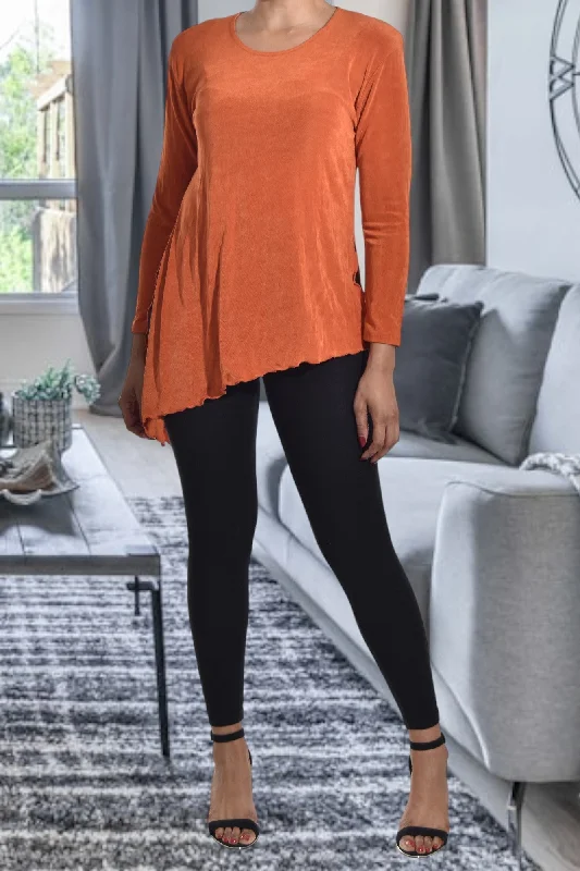 Trendy Styles Orange Asymmetrical Top