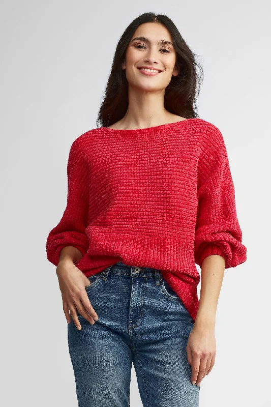 Chic Style, Always In Vogue Chandail tricot col bateau coupe ample - Femme