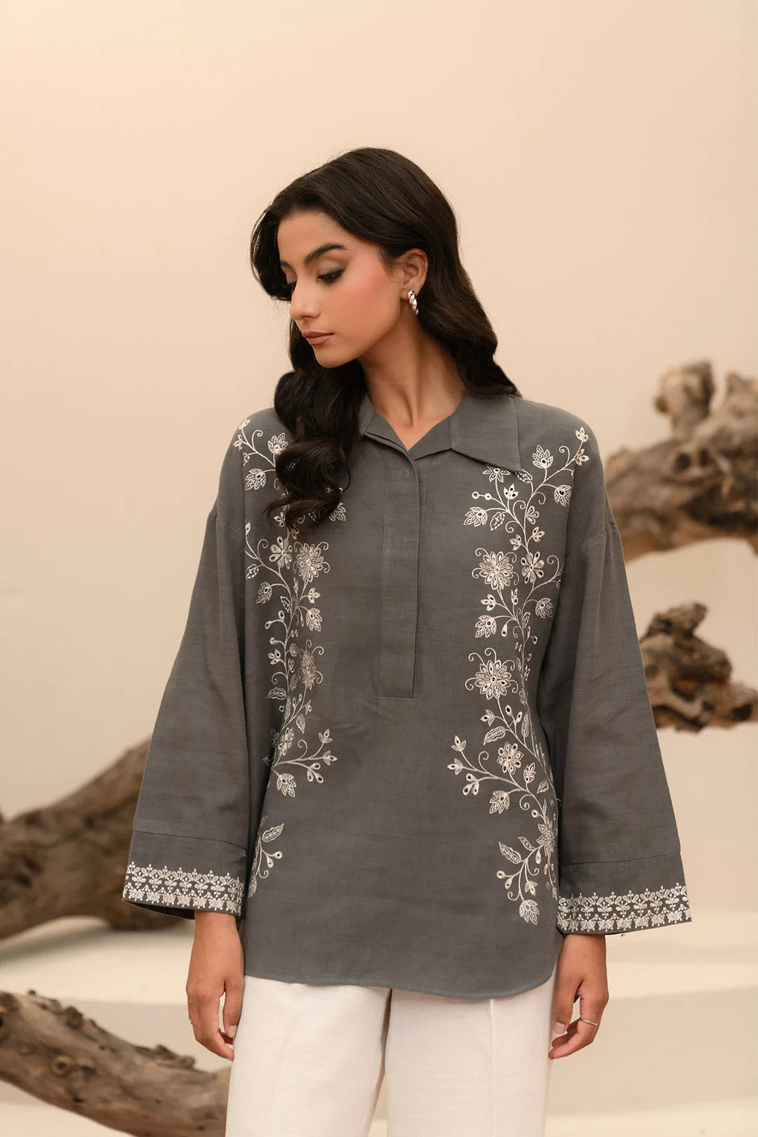 Crazy Discounts, Hurry Up 1 Piece Embroidered Khaddar Shirt