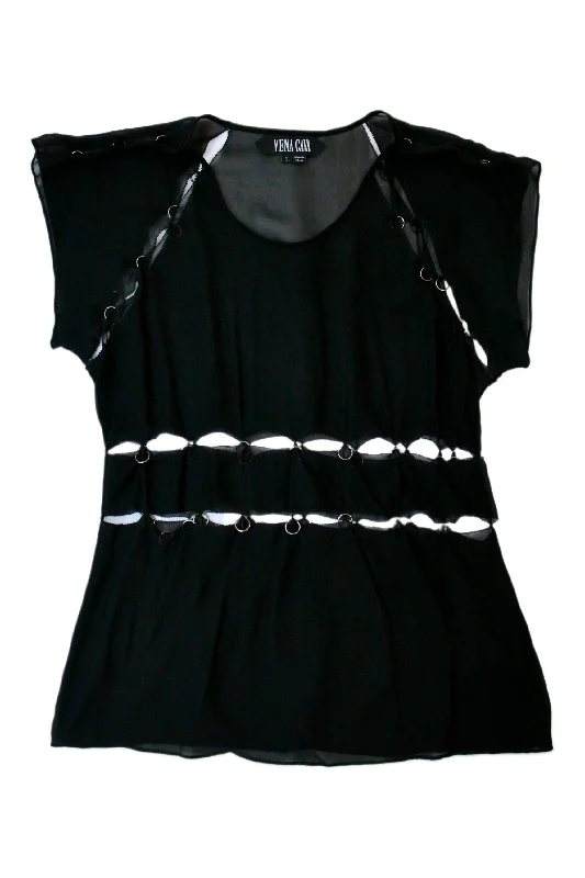 Street Chic Discounts Vena Cava - Chiffon + Metal Ring Top