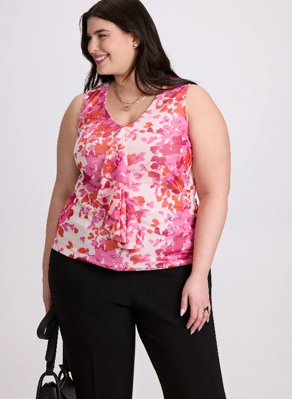 On-Trend Fashion Offers Floral Flounce Front Top