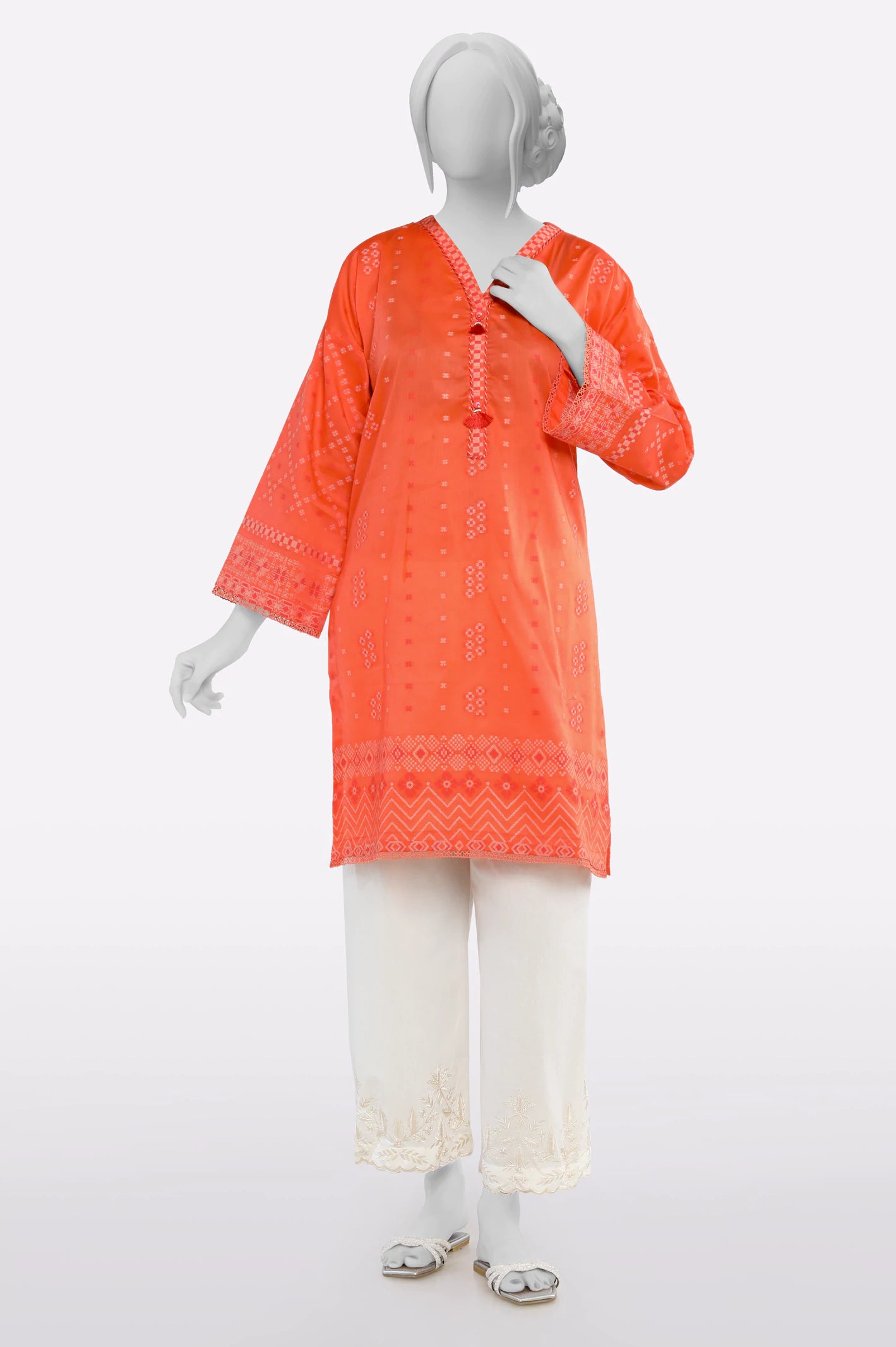 Edgy Fashion Deals Coral Stylised Kurti