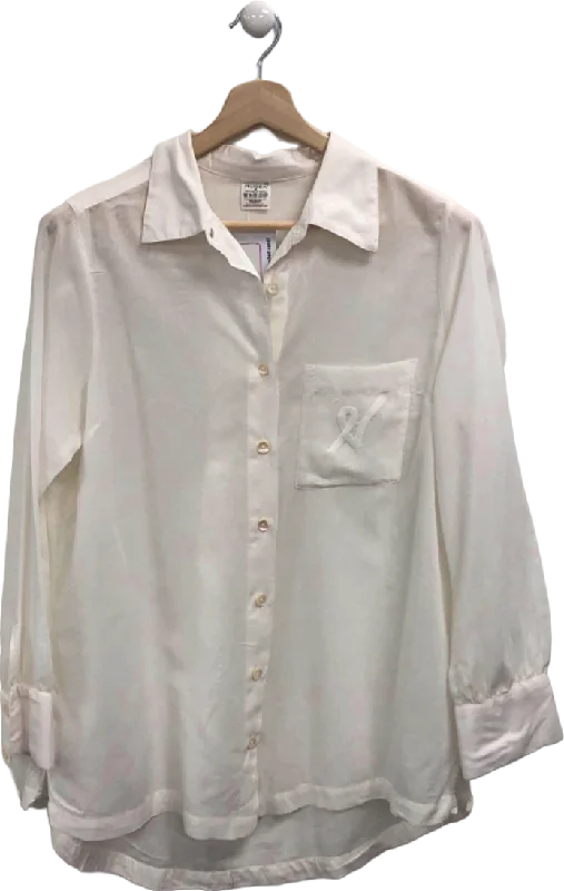 Holiday Attire Sale Nudea White Organic Cotton Shirt UK XS