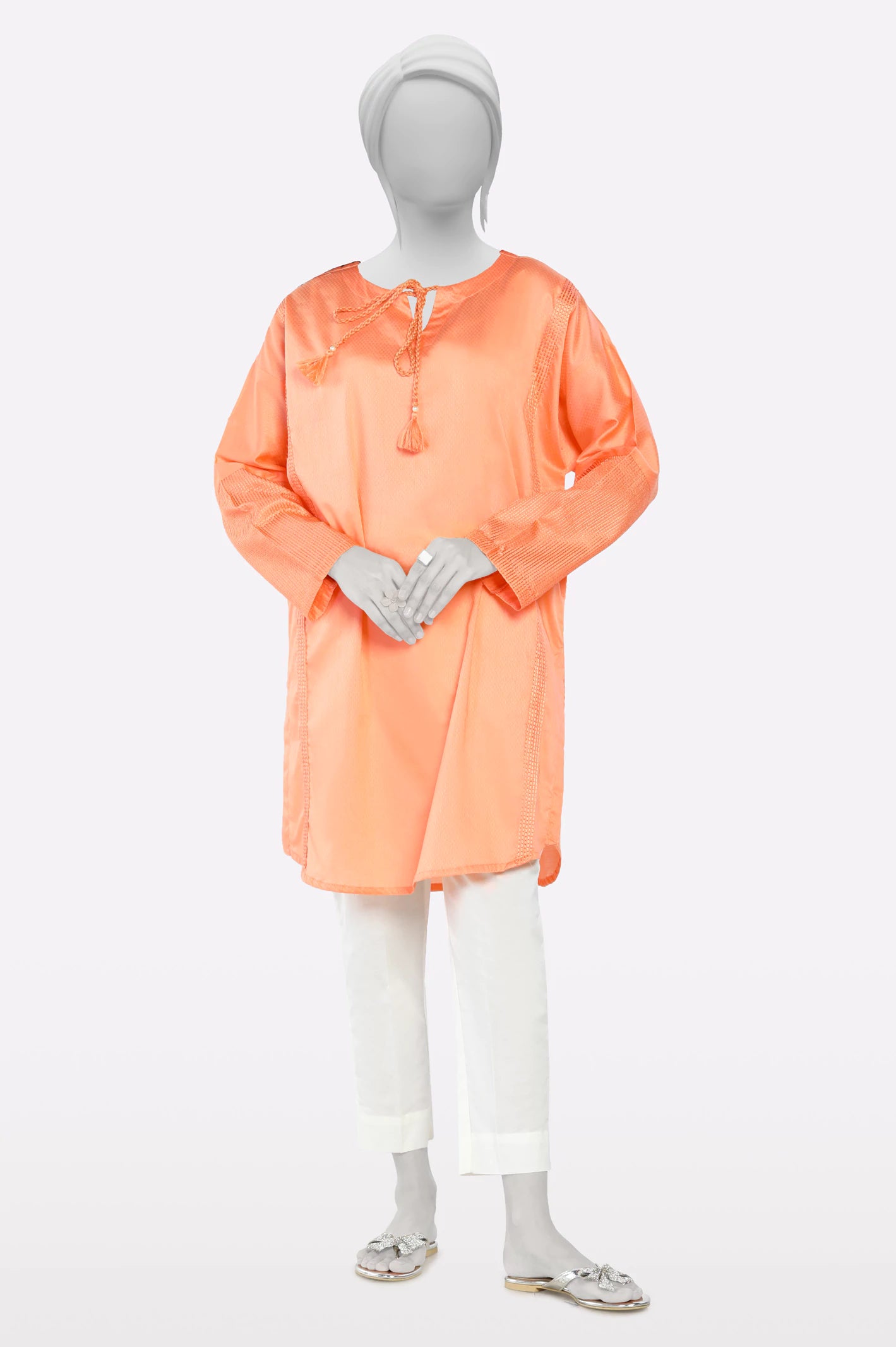 Trendy Looks On Sale Peach Fusion Kurti