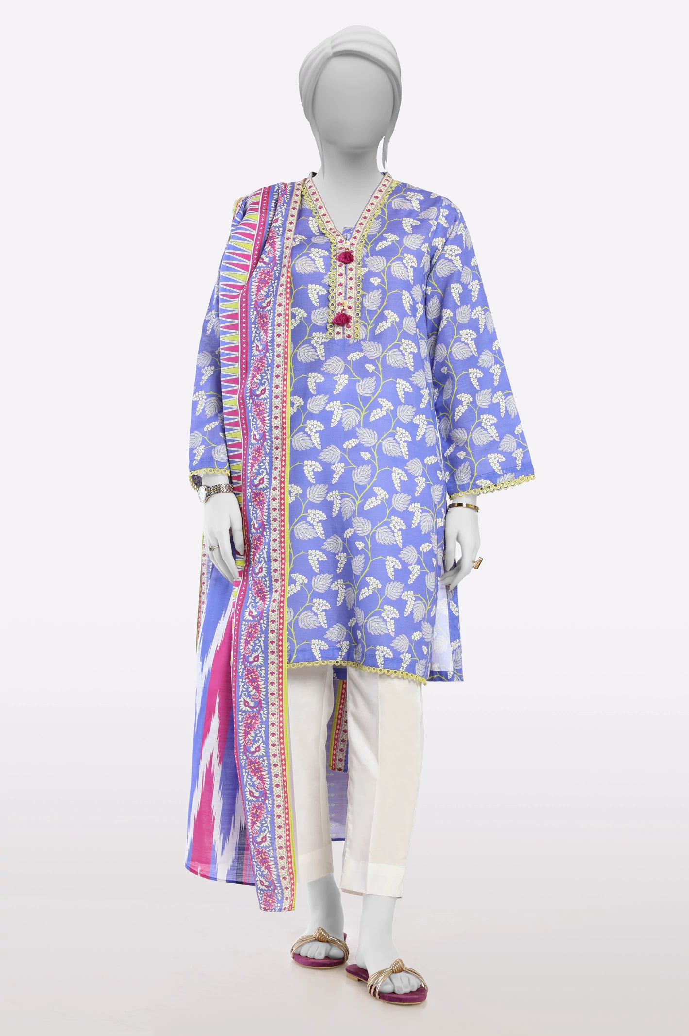 Playful Fashion Offers Blue Printed Kurti With Dupatta