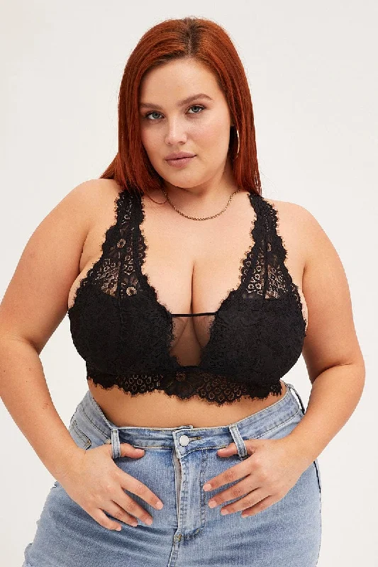 Fashion Essentials Black Bralette Lace