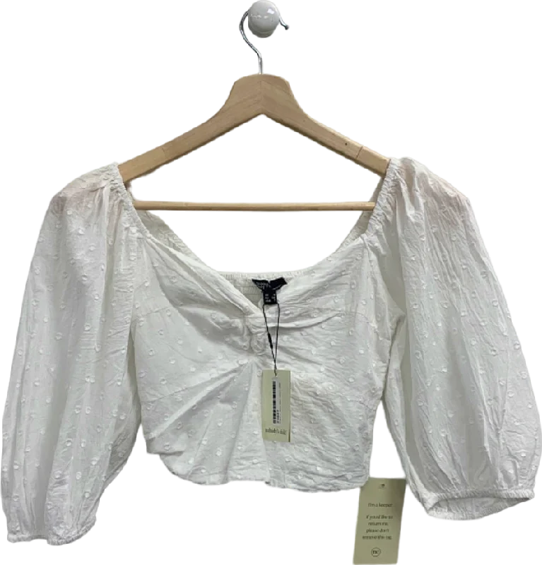 Exclusive Designer Style Deals Nobody's Child White Ruched Top UK 6