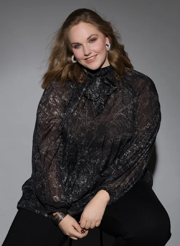 Budget Friendly Bluse mit pinkfarbenem Aufdruck