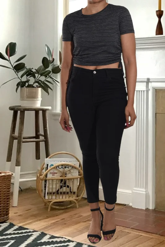 Big Discounts Charcoal Side Rouched Top