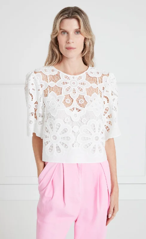 Evening Elegance Guinevere Top - White