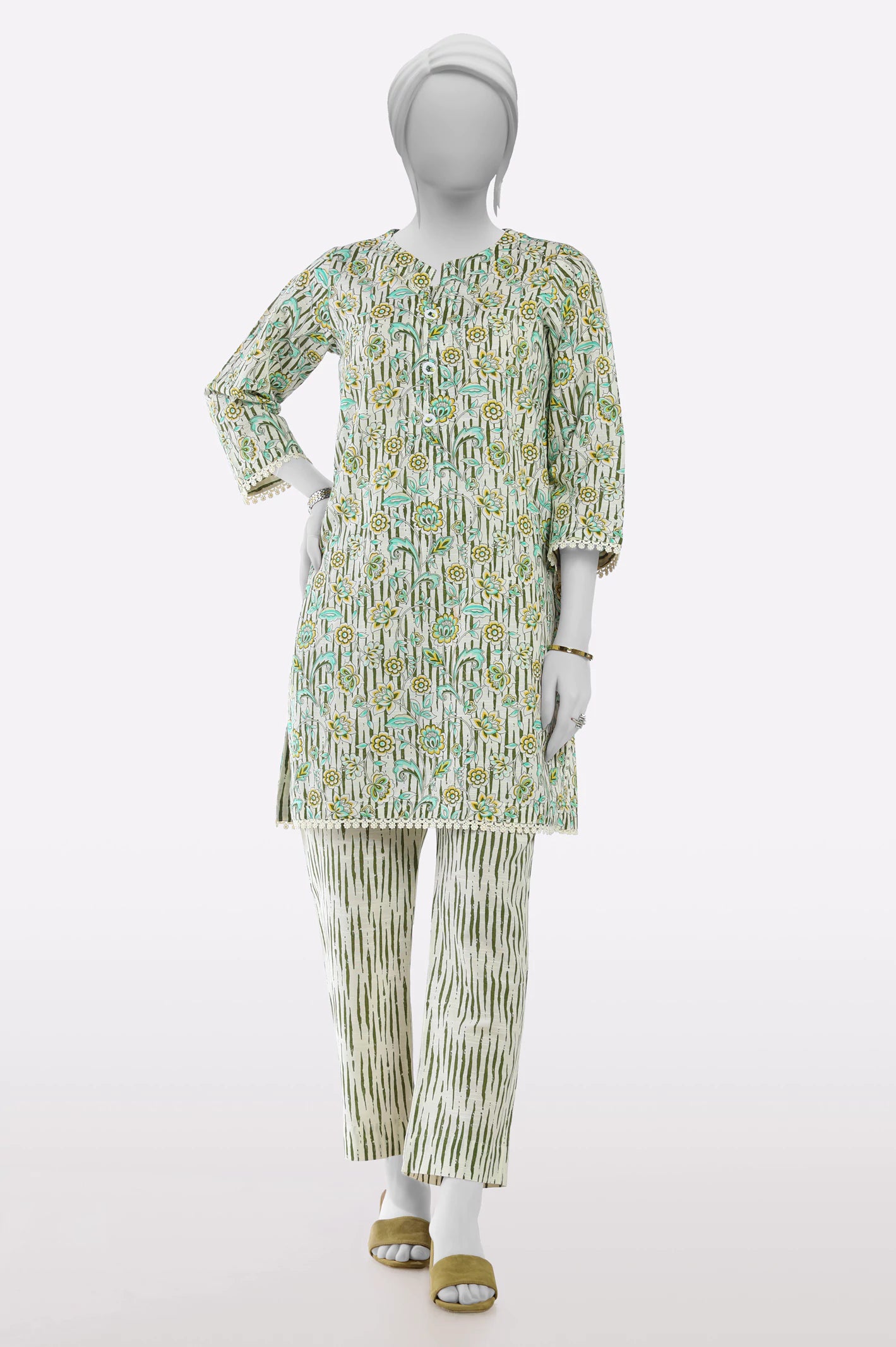 Glamorous Fashion Offers Green Printed 2PC