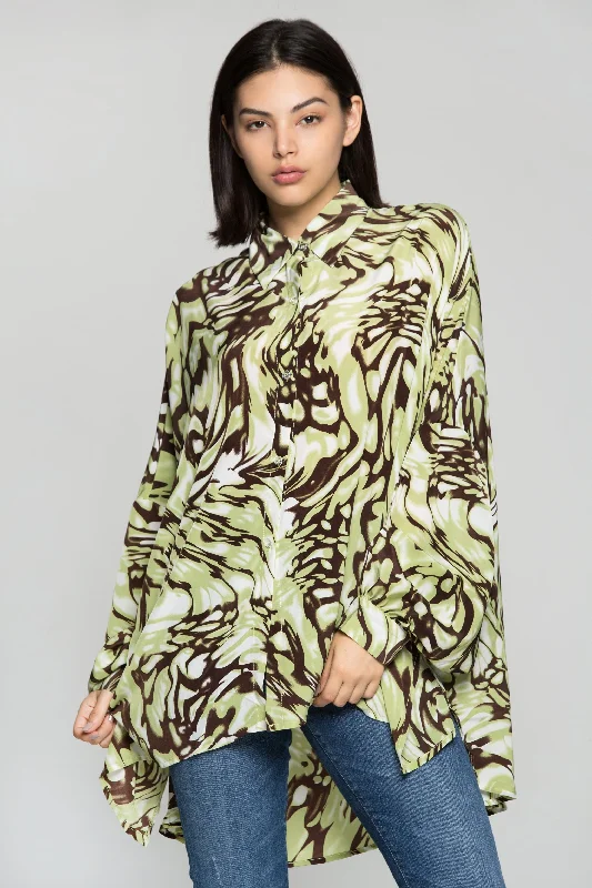 Quick Grab Deals Lemon Green and Black Full Sleeves Shirt