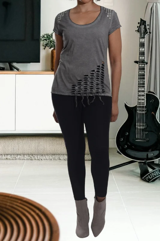 Flash Sale, Don't Miss Ladies Grey Studded Top