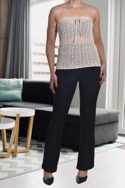 Discover Promotions Beige Crochet Top