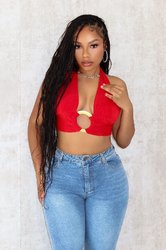 Cozy Comfort Style Sale Still There Slinky Halter O Ring Top