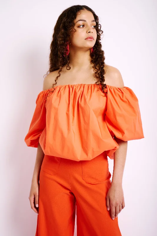 Insane Discount Onslaught Bubble Lined Cotton Top in Coral
