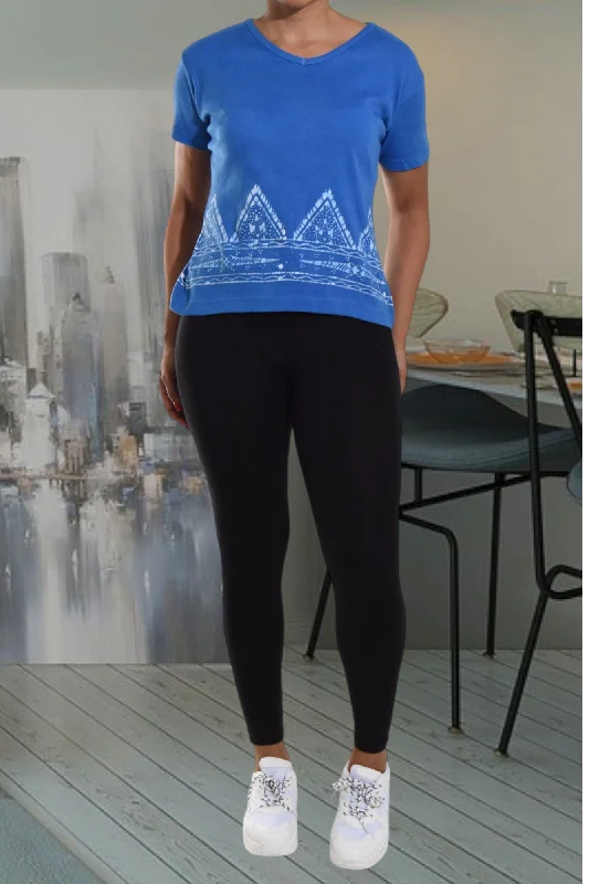 Seasonal Trends Dark Blue Pattern Top