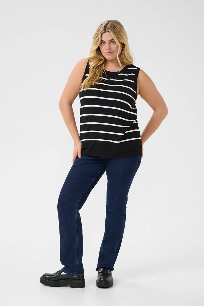 Trendy Women's Wear Collection gebreide mouwloze top met strepen