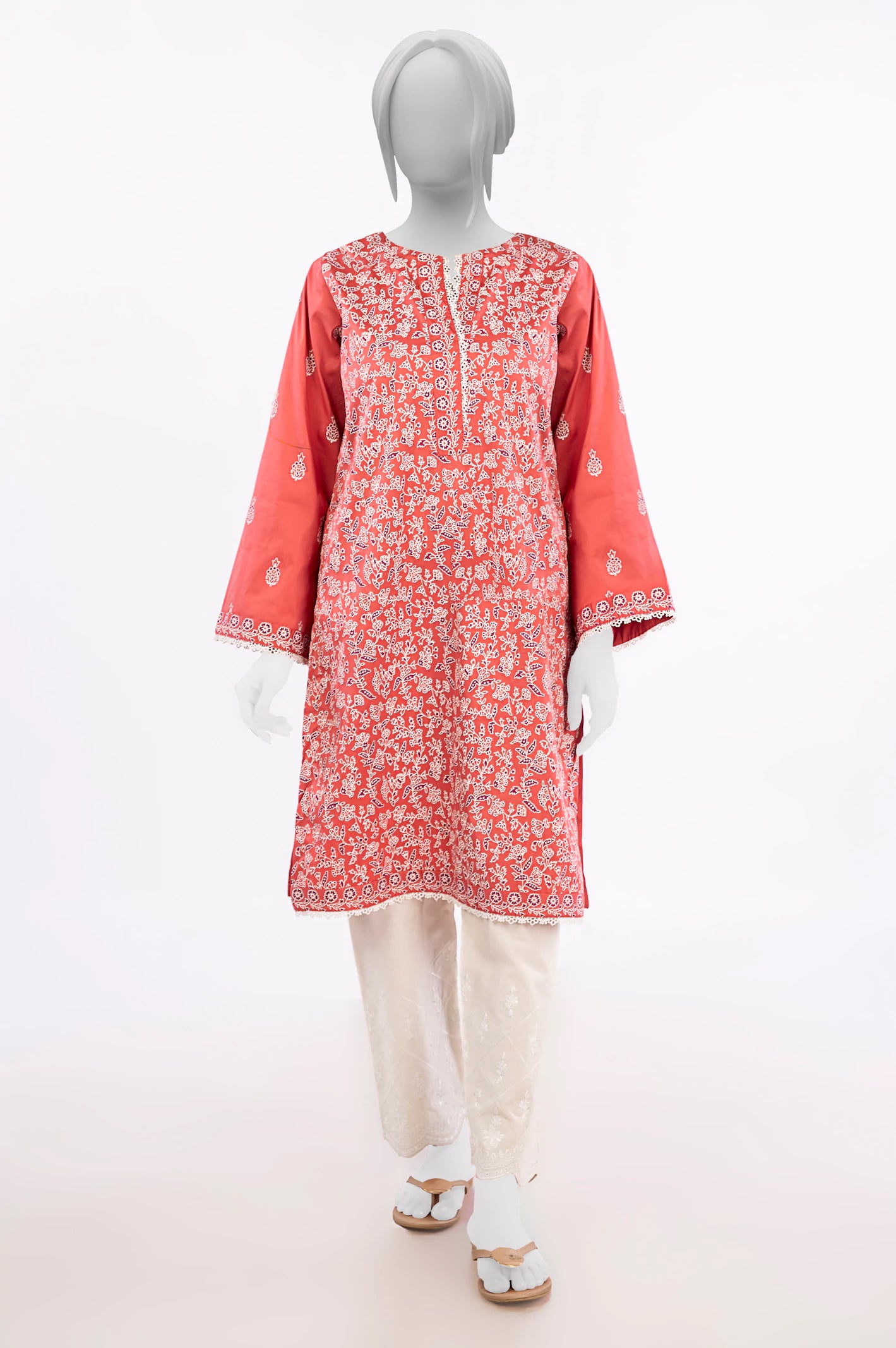 Hot Sale Peach Printed Kurti