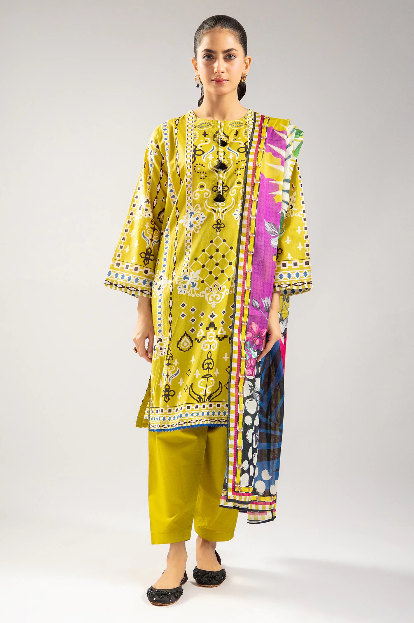 Limited Stock, Big Sale Light Green Printed 3PC