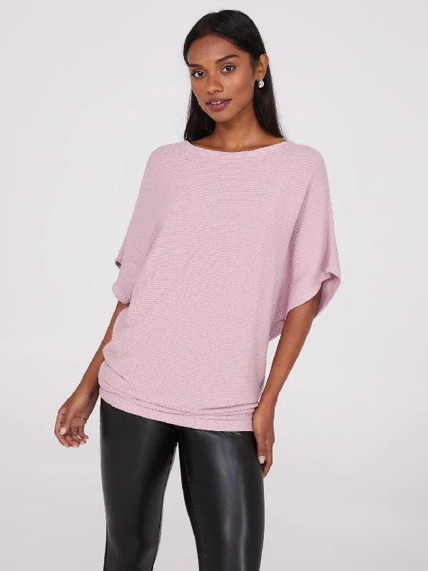 Classy Style Discounts Metallic Boat Neck Dolman Sleeve Top
