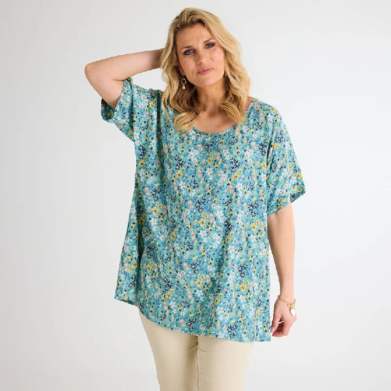 Statement Fashion Offers Ladies Floral Dipped Hem Top