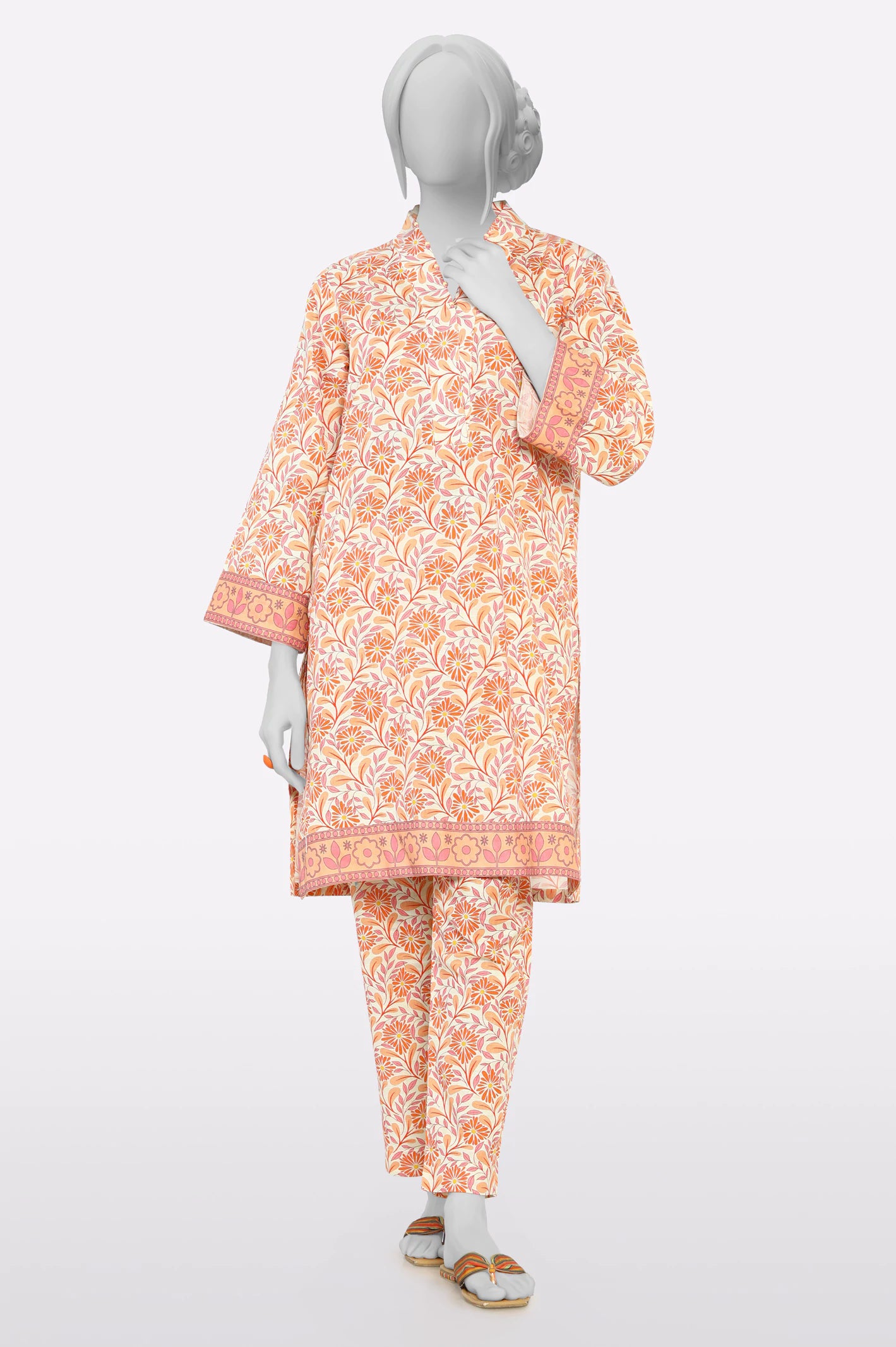 Unleash Your Style Orange Printed 2PC