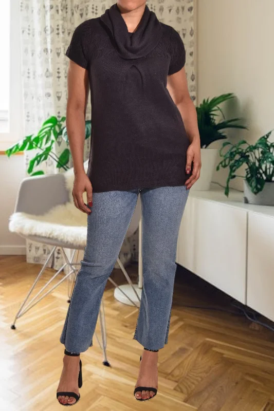 Flash Sale Fever Cowl Neck Black Jersey