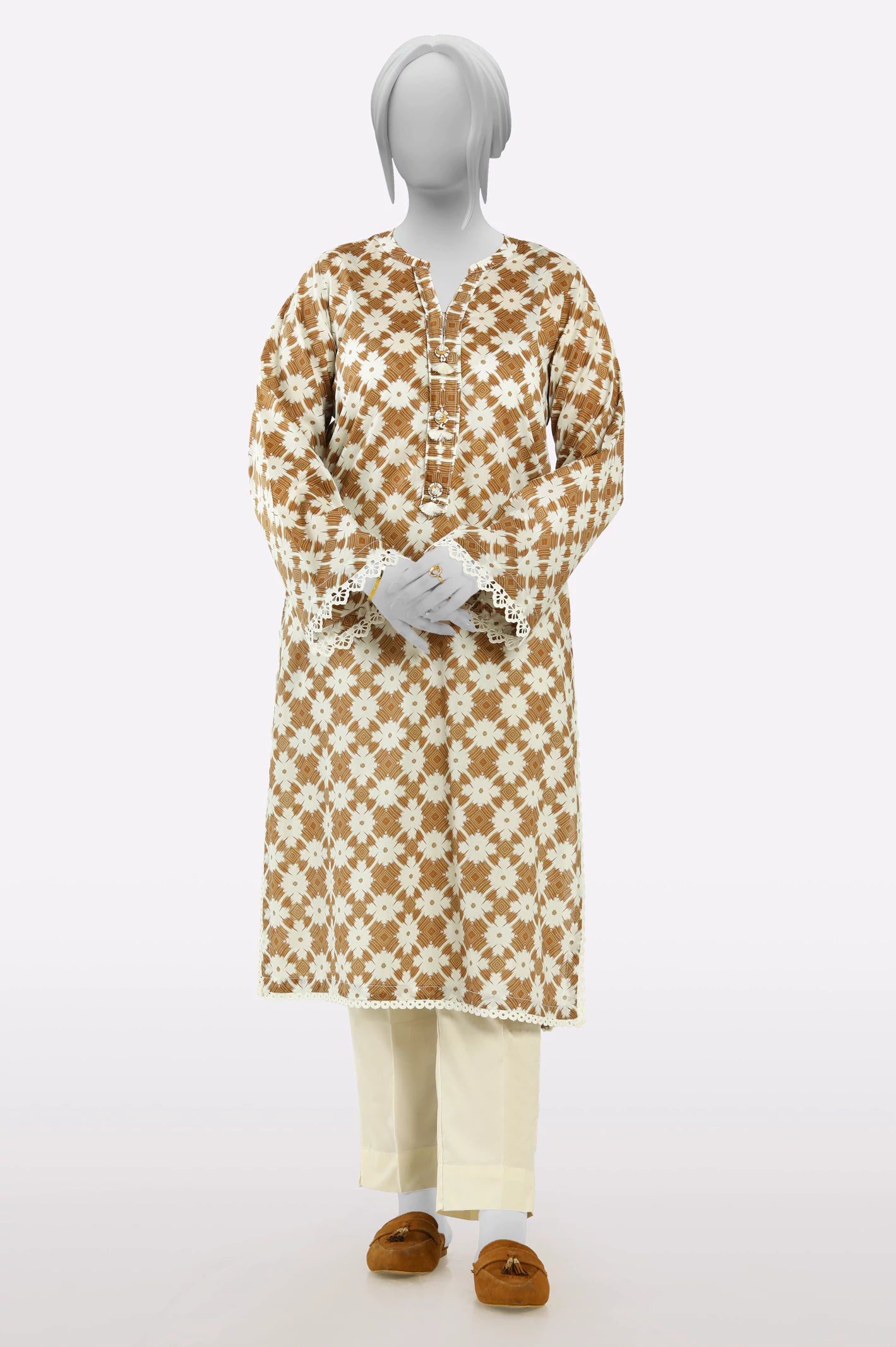Best Deals Of The Season White Printed Kurti