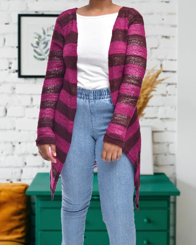 Best Deals Of The Season Ladies Purple Stripe Gilet