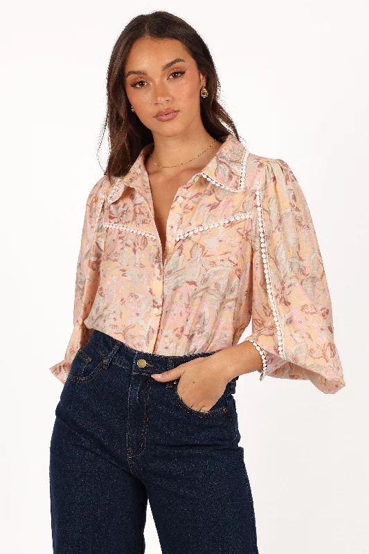 Additional Time-Limited Offers Floria Top - Beige Floral