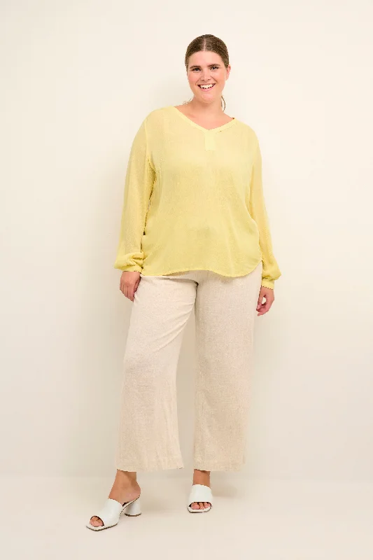 Mega Sales Zeitlose helle Bananenbluse aus Ecovero-Viskose 
