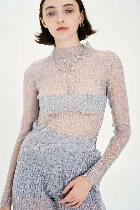 Additional Time-Limited Offers JUWON ORGANZA PLEATED SHEER TOP