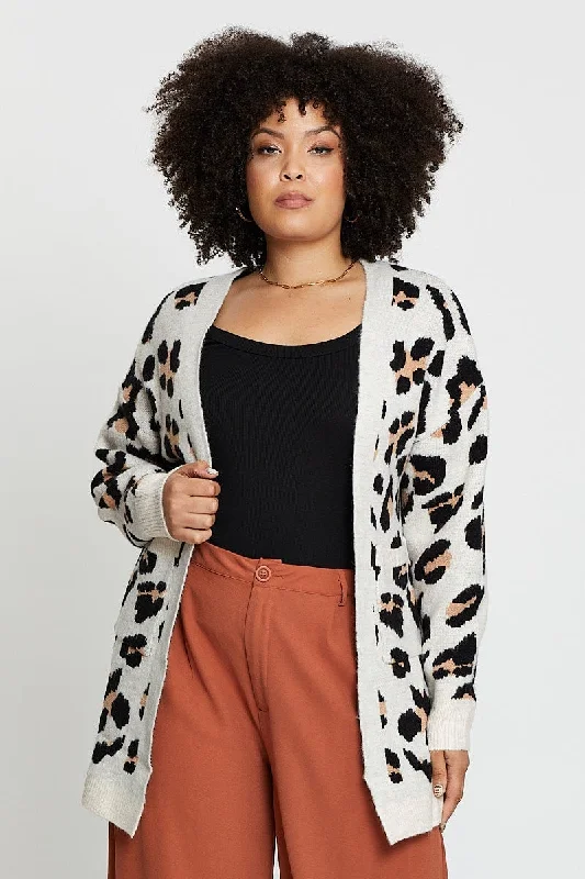 Seasonal Picks Animal Print Longline Cardi