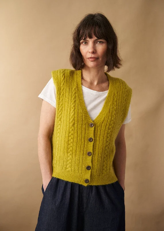 Fashion Essentials LEWIS KNITTED WAISTCOAT - ACID YELLOW