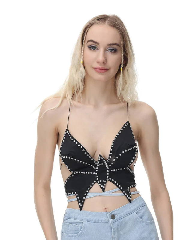Cozy Chic Promotions Black Diadem Butterfly Top