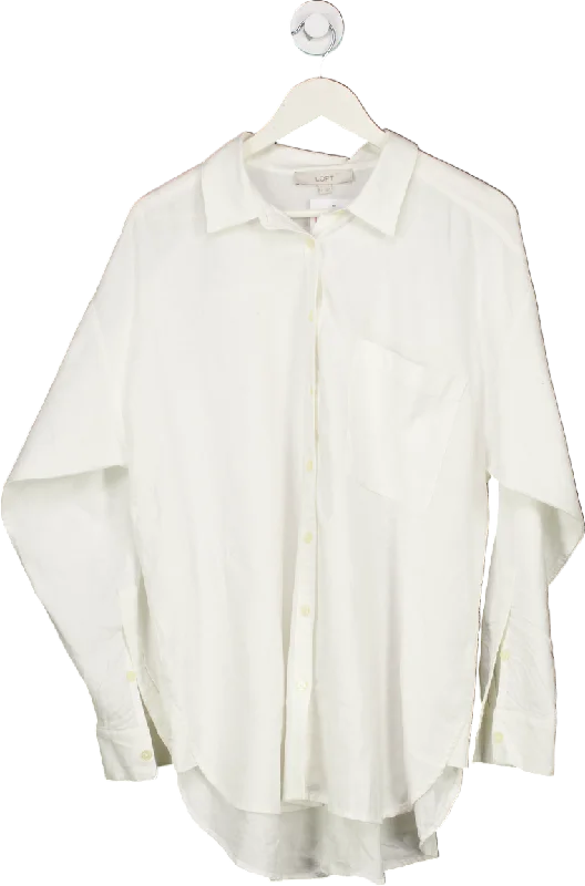 Polished Style Deals Loft White Button-Up Shirt UK L